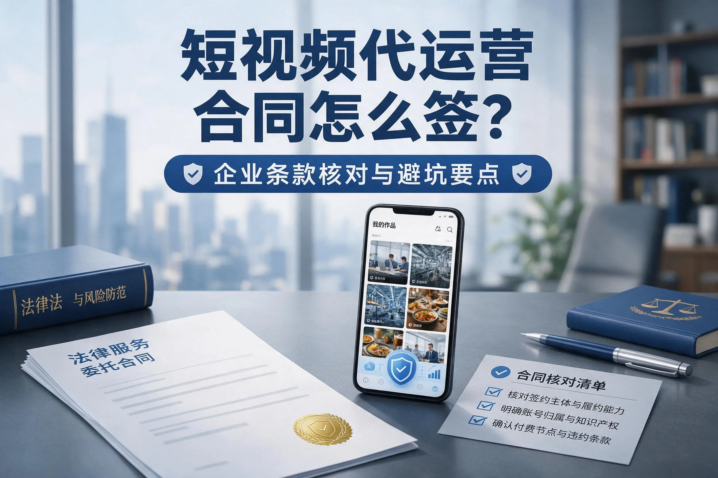 短视频代运营合同怎么签?焦作企业条款核对与避坑要点