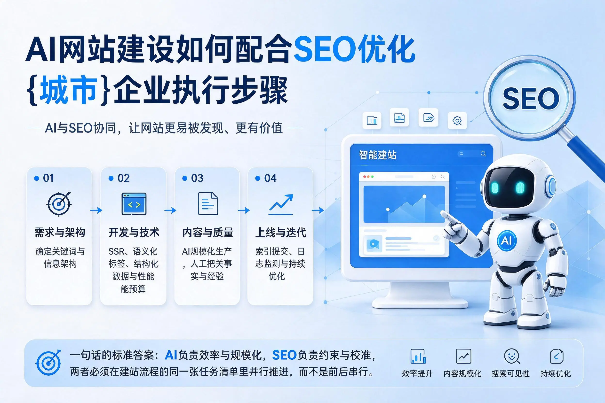 AI网站建设如何配合SEO优化，焦作企业执行步骤
