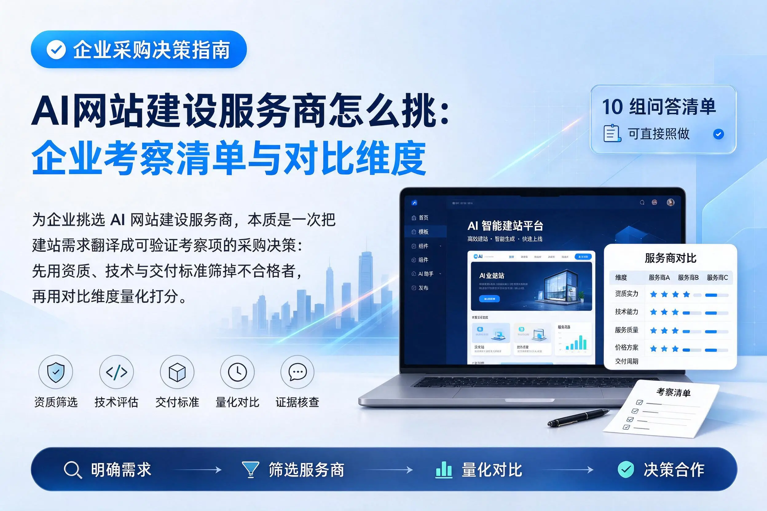 AI网站建设服务商怎么挑：焦作企业考察清单与对比维度
