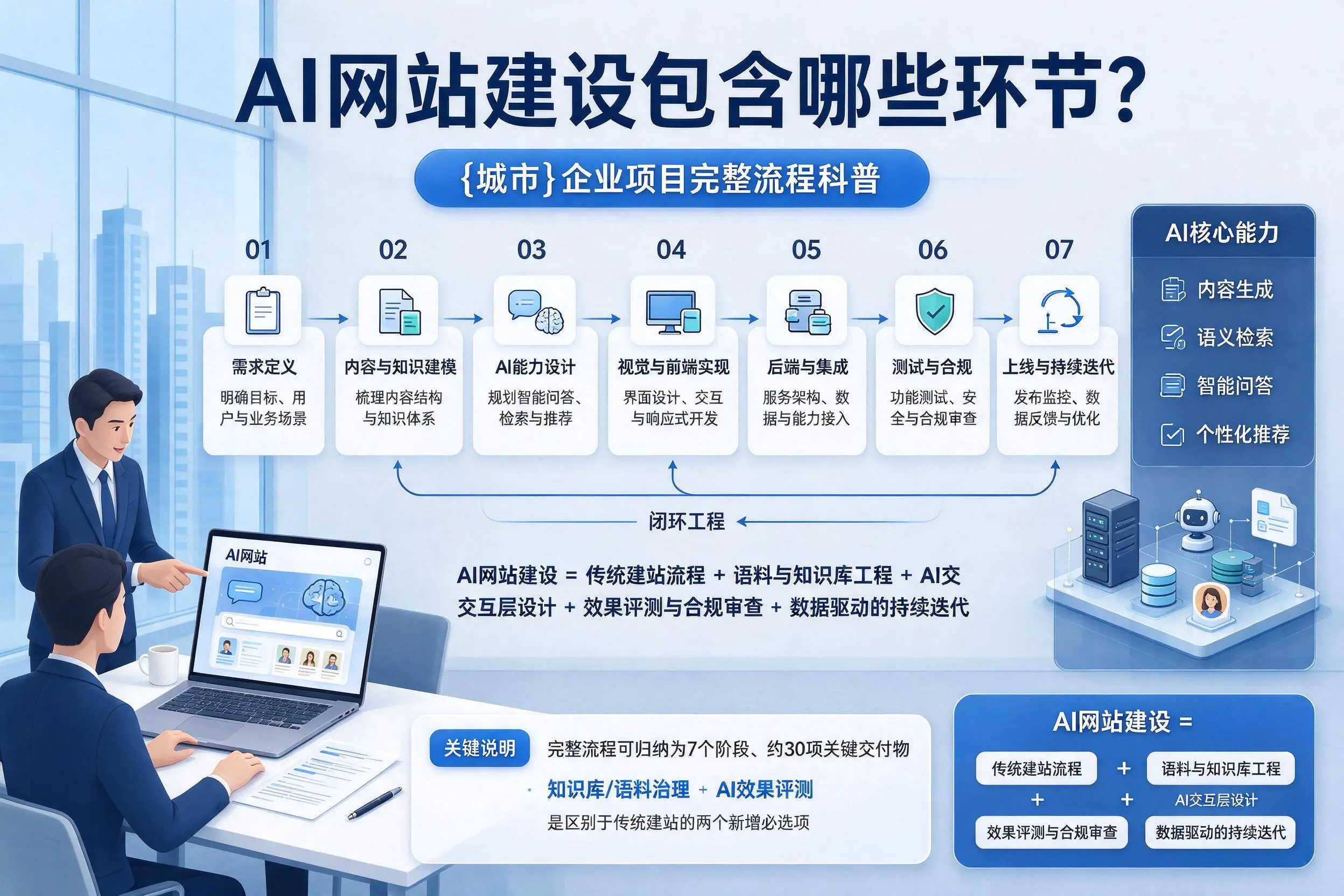AI网站建设包含哪些环节?焦作企业项目完整流程科普