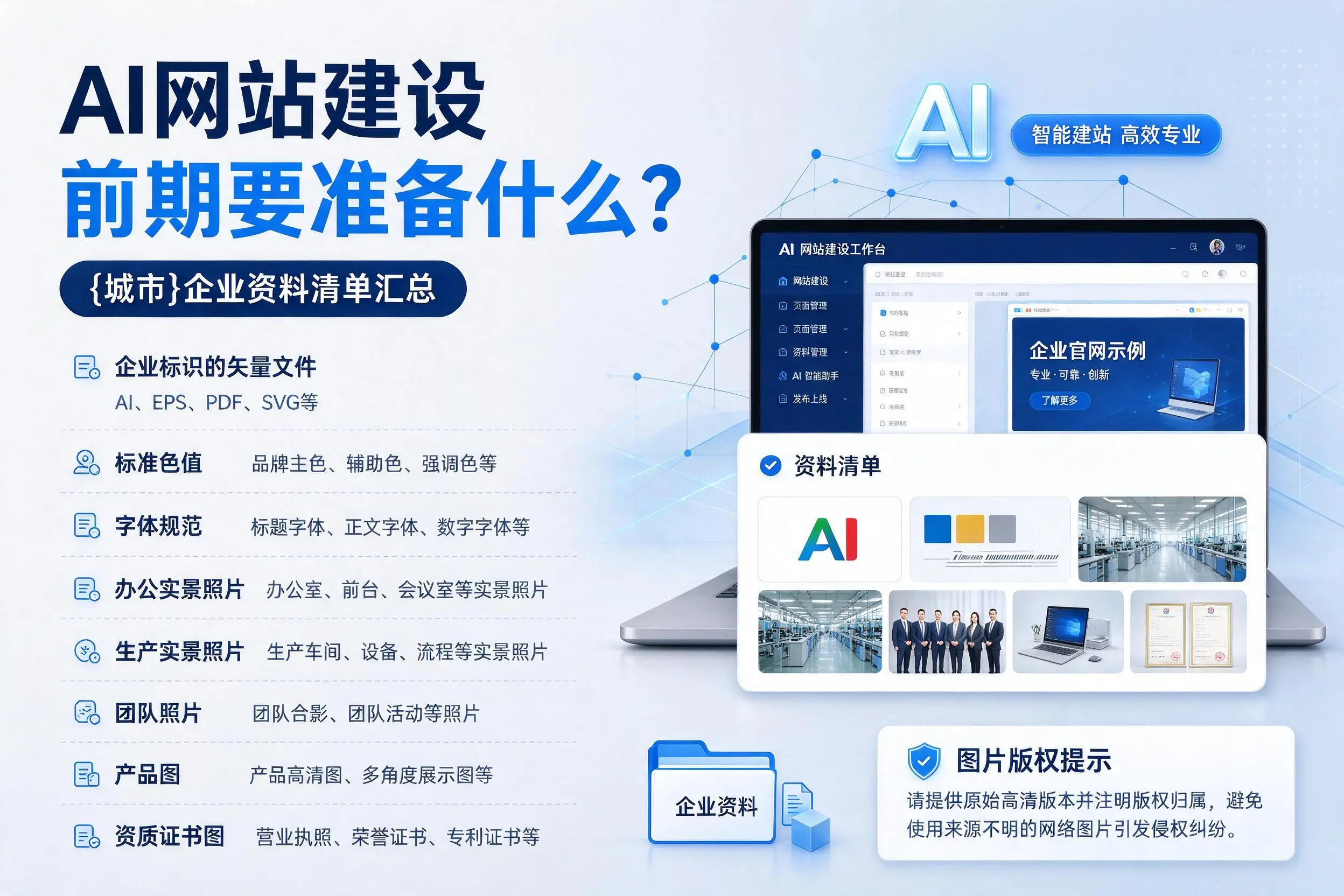 AI网站建设前期要准备什么?焦作企业资料清单汇总