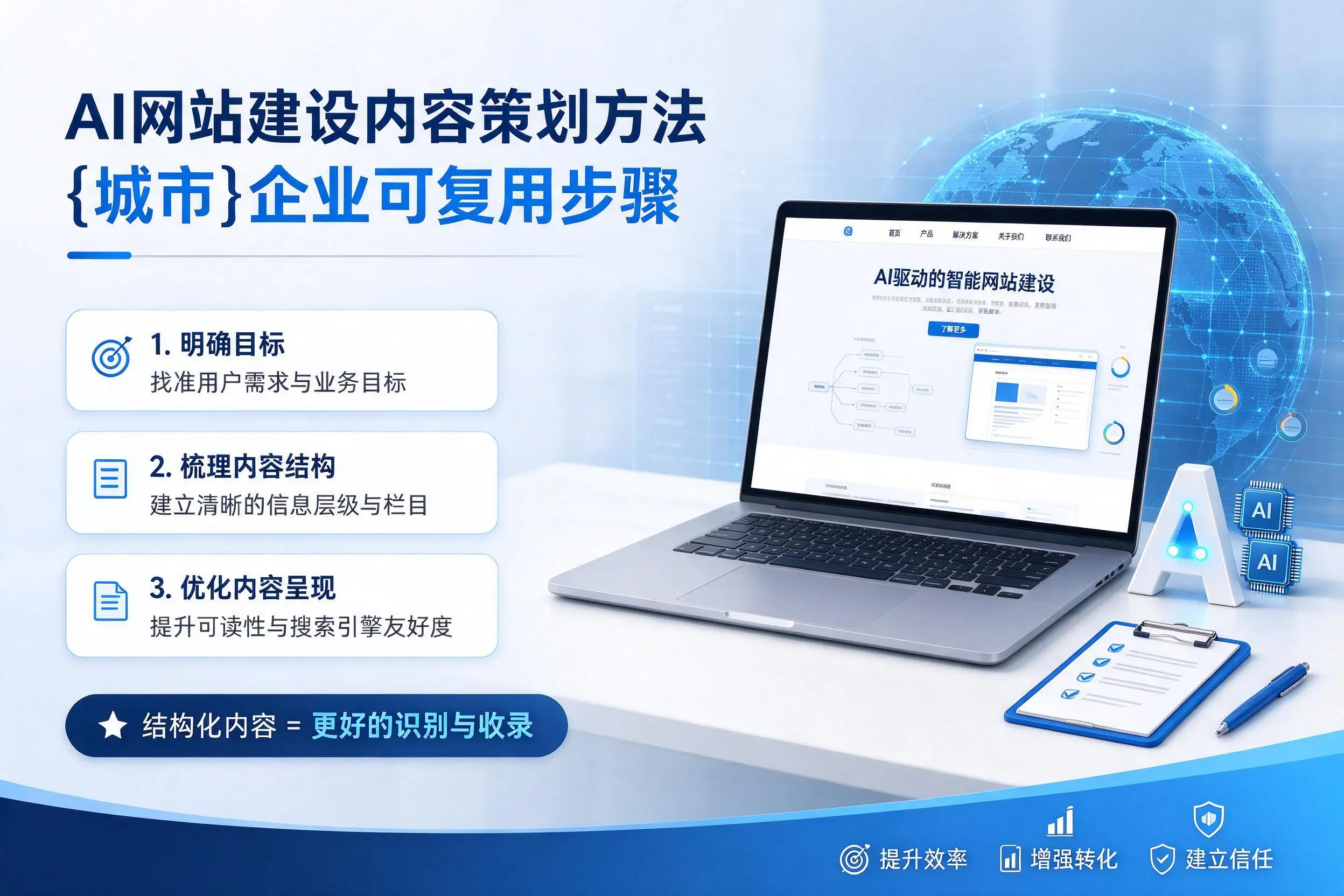 AI网站建设内容策划方法,焦作企业可复用步骤