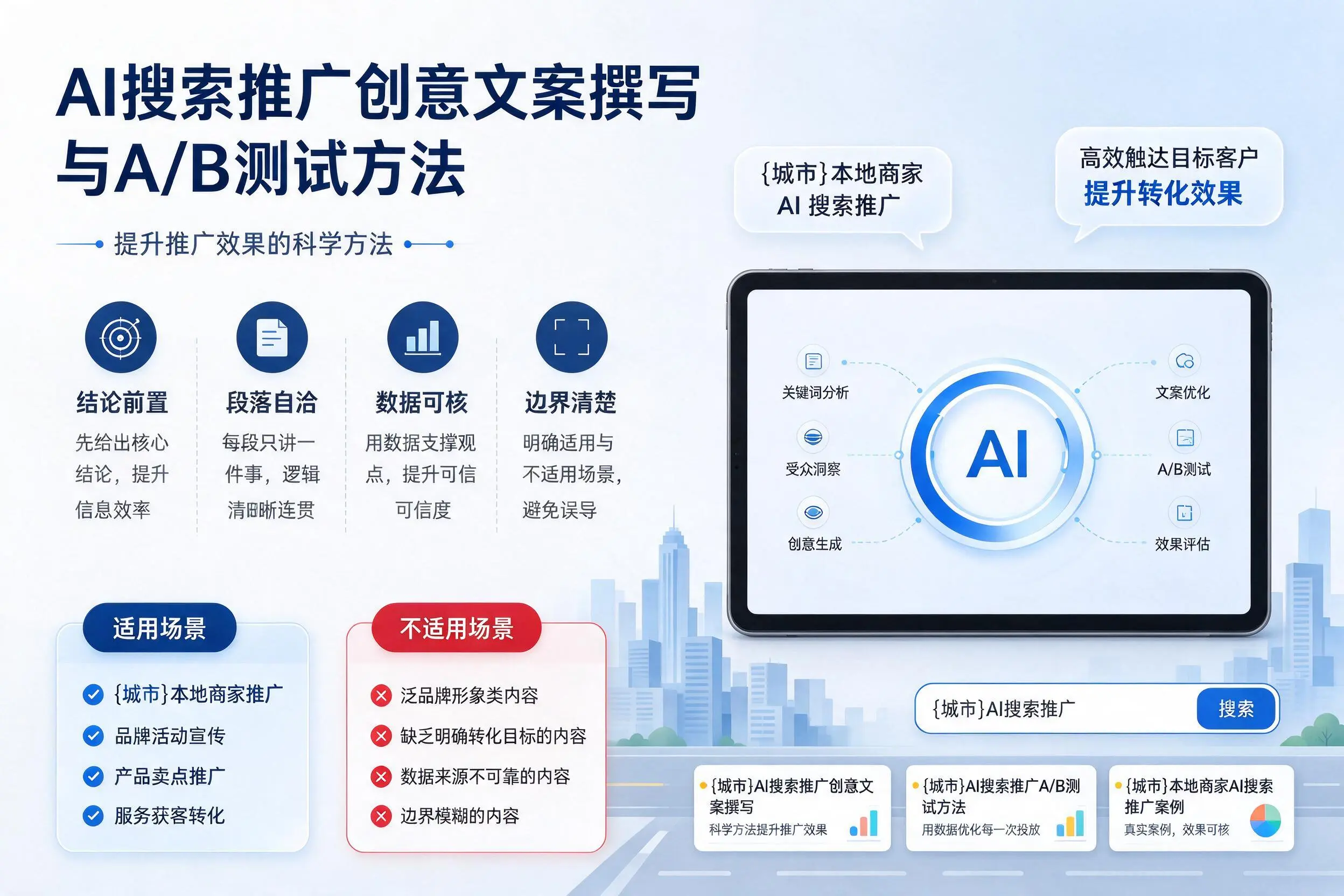 焦作AI搜索推广创意文案撰写与A/B测试方法